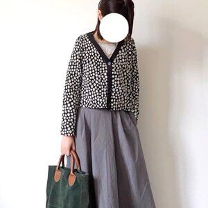 Japanese Brand "Lutique" Floral Pattern Crop Cardigan - Size M